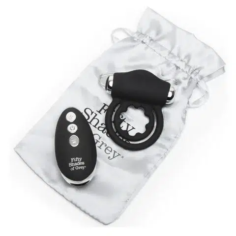 Fifty Shades of Grey Relentless Vibrations Remote Love Ring on bag