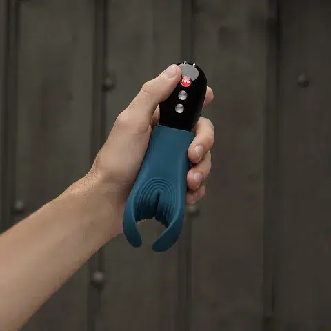 Fun Factory Manta Vibrating Stroker - Deep Sea Blue