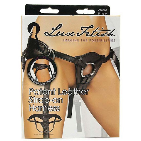 Lux Fetish Leather Strap-On Harness - Black
