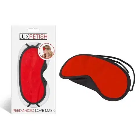 Lux Fetish Peek-A-Boo Love Mask - Red