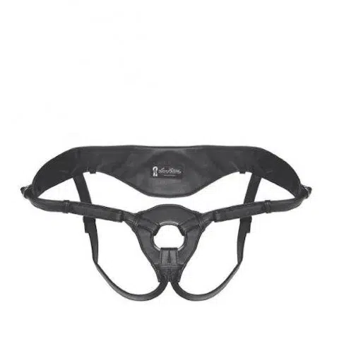 Lux Fetish Leather Strap-On Harness - Black - Image 2