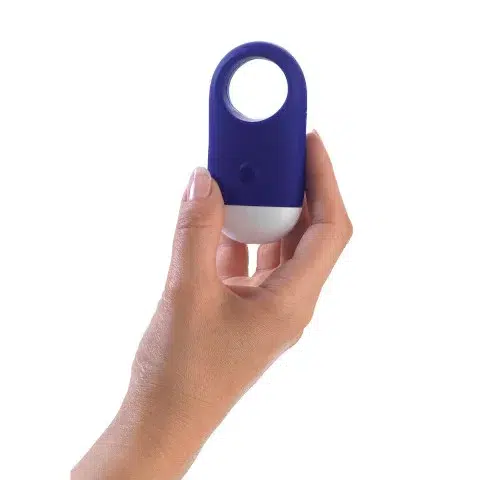 Ooh Cock Ring #3 - Electric Blue with Motor in Hand