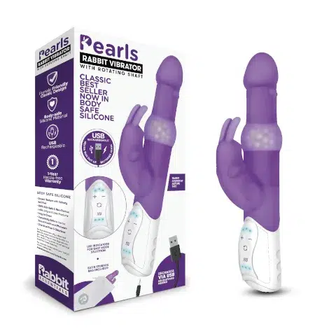Rabbit Essentials Pearls with Rotating Shaft - Purple