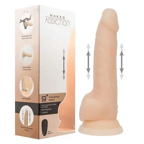 Naked Addiction - 9" Thrusting Vibrator