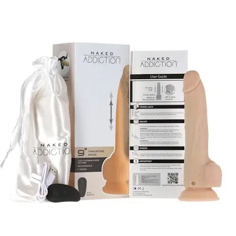 Naked Addiction - 9" Thrusting Vibrator