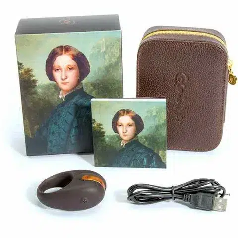 Coco De Mer George Vibrating Pleasure Ring with Leather case and USB cable