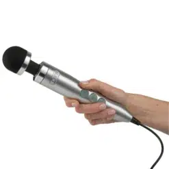 Doxy Die Cast 3 Brushed Aluminium Personal Massager in Hand