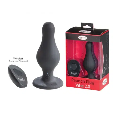 Malesation Paunch Plug Vibe 2.0 with remote control and packaging