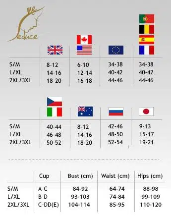 Me Seduce Size Chart