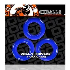 Oxballs Willy Rings 3 Pack - Police Blue