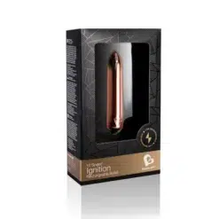 Rocks-Off Ignition Rose Gold Bullet Vibrator Packaging