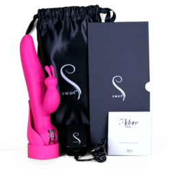 Swan Adore Beauty Vibrator Pink with a Black Satin Pouch