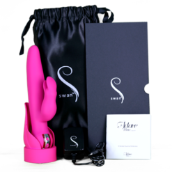 Swan Adore Petite Elegance Pink Vibrator with Black Satin Pouch