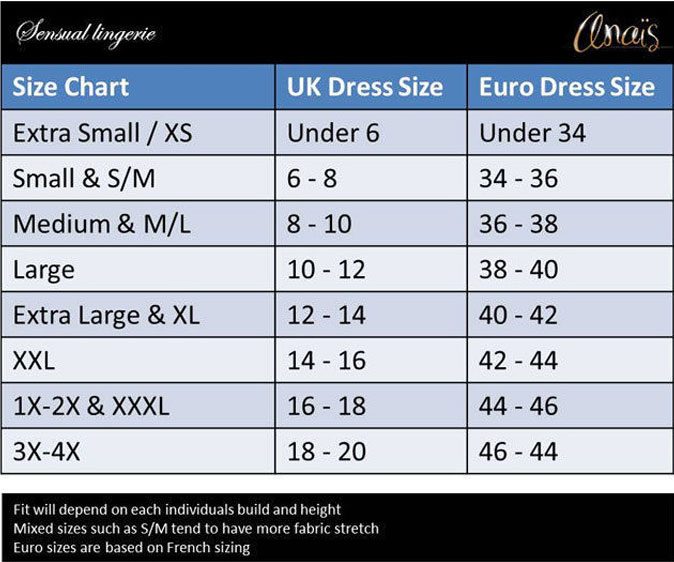 Anais Size Guide