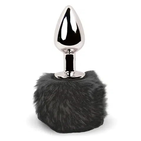 FeelzToys Bunny Tails Butt Plug - Black