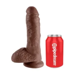 King Cock 8 Inch with Balls - Brown