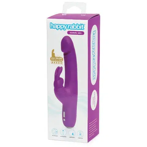 Happy Rabbit Slimline Realistic Rechargeable Rabbit Vibrator Packaging