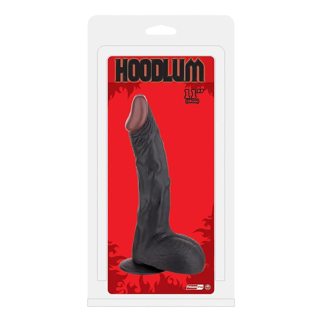 NMC Hoodlum 11 Inch Dong Black with scrotum and a suction Cup.