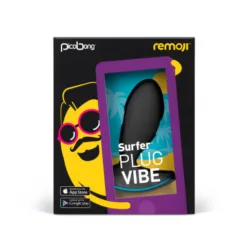 Picobong Surfer Premium-grade Silicone Vibrating Butt Plug With Mobile App Control - Black with Packaging