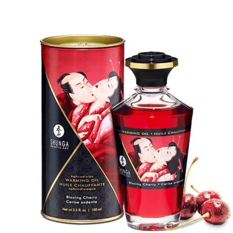 Shunga Aphrodisiac Warming Oil - Blazing Cherry