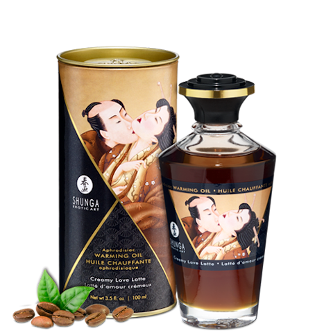 Shunga Intimate Kisses Aphrodisia Warming Oil - Creamy Love Latte - 100ml