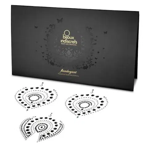 Bijoux Indiscrets Flamboyant Body Decorations - Black/Silver