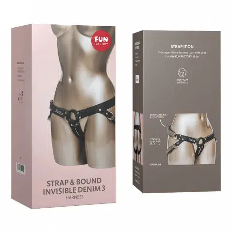 Fun Factory Strap and Bound Invisible Denim 3 Packaging