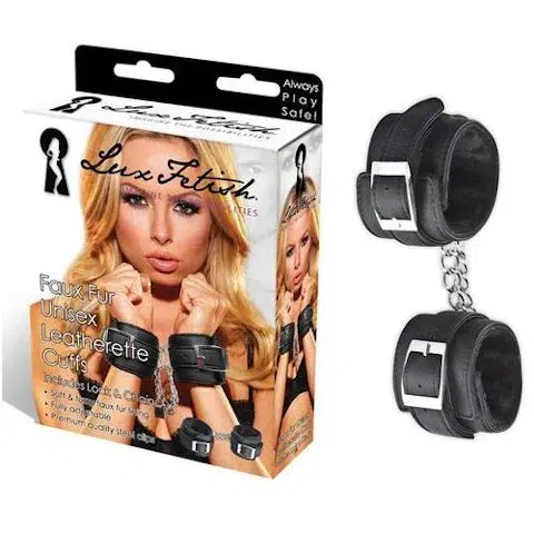 Lux Fetish Leatherette Cuffs Heavy Duty