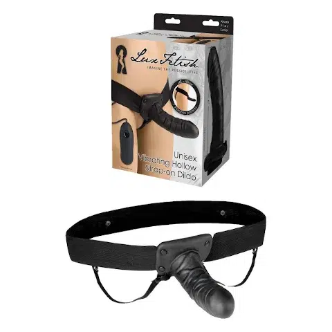 Lux Fetish Unisex Vibrating Hollow Strap-On Dildo