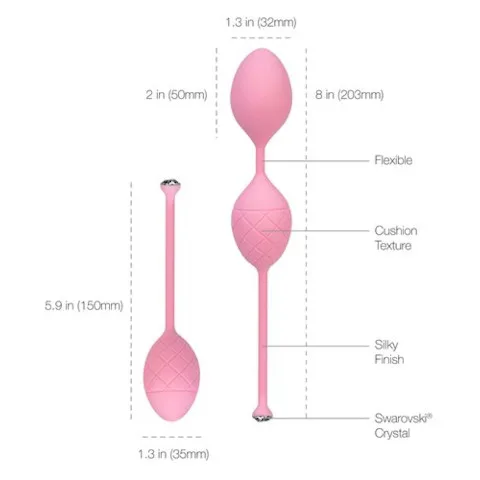 Swan Pillow Talk Frisky - Pink Kegel Balls Sizes