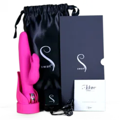 Swan Adore Petite Elegance Pink Vibrator with Black Satin Pouch